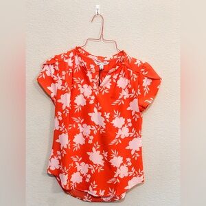 41 Hawthorn Red and White Floral Blouse